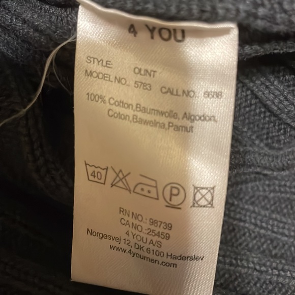 JNS 4 YOU MEN’s dark gray sweater top with zipper (mlb) - Picture 10 of 12